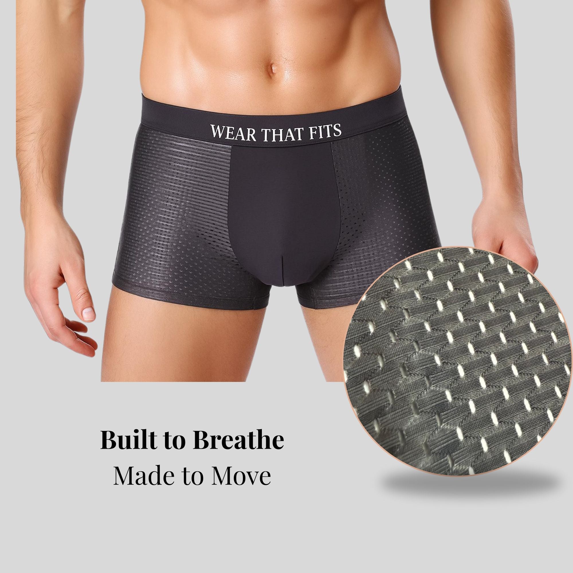 5-Pack Black Bamboo Boxers, Get 5 Free.