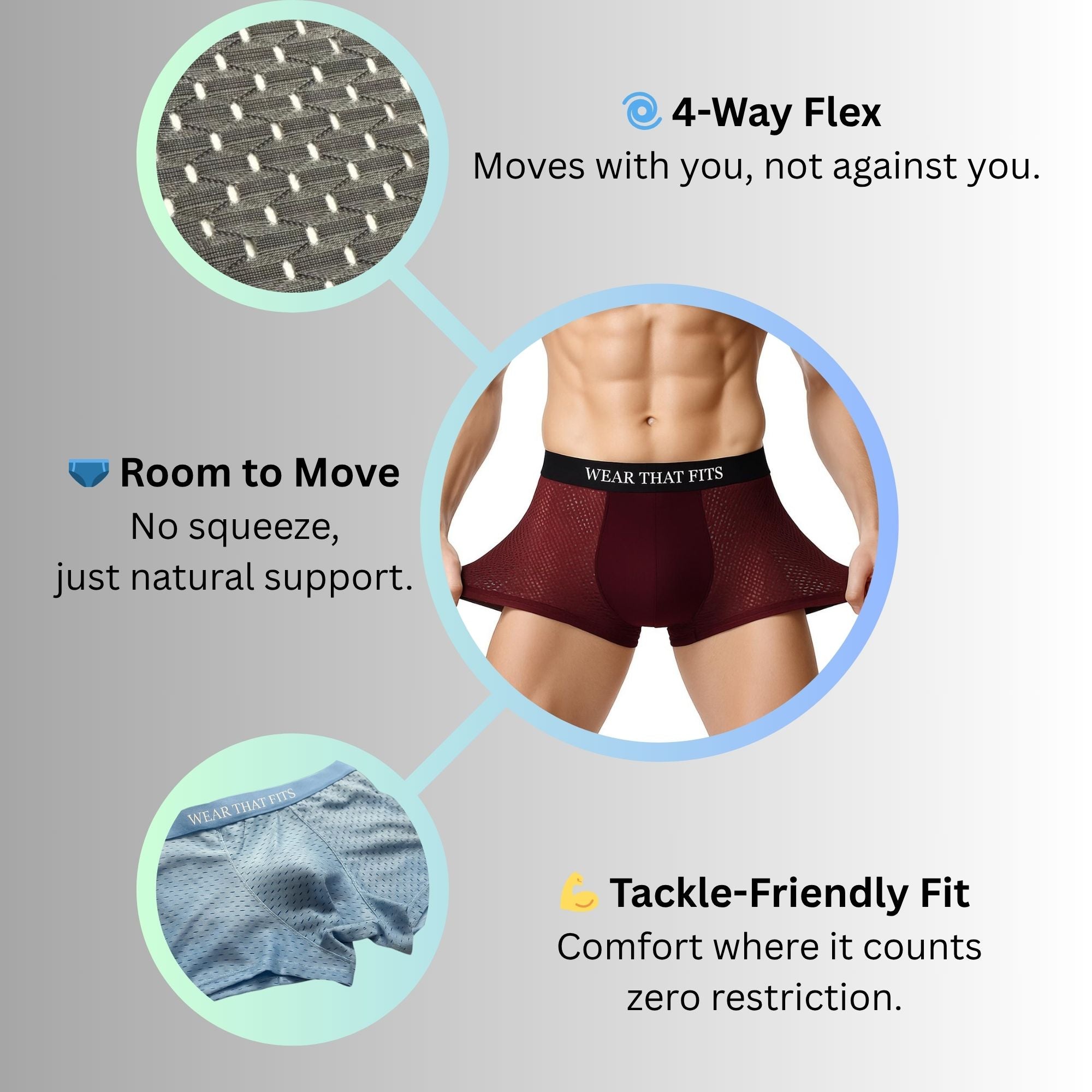 5-Pack Navy Blue Bamboo Boxers, Get 5 Free.