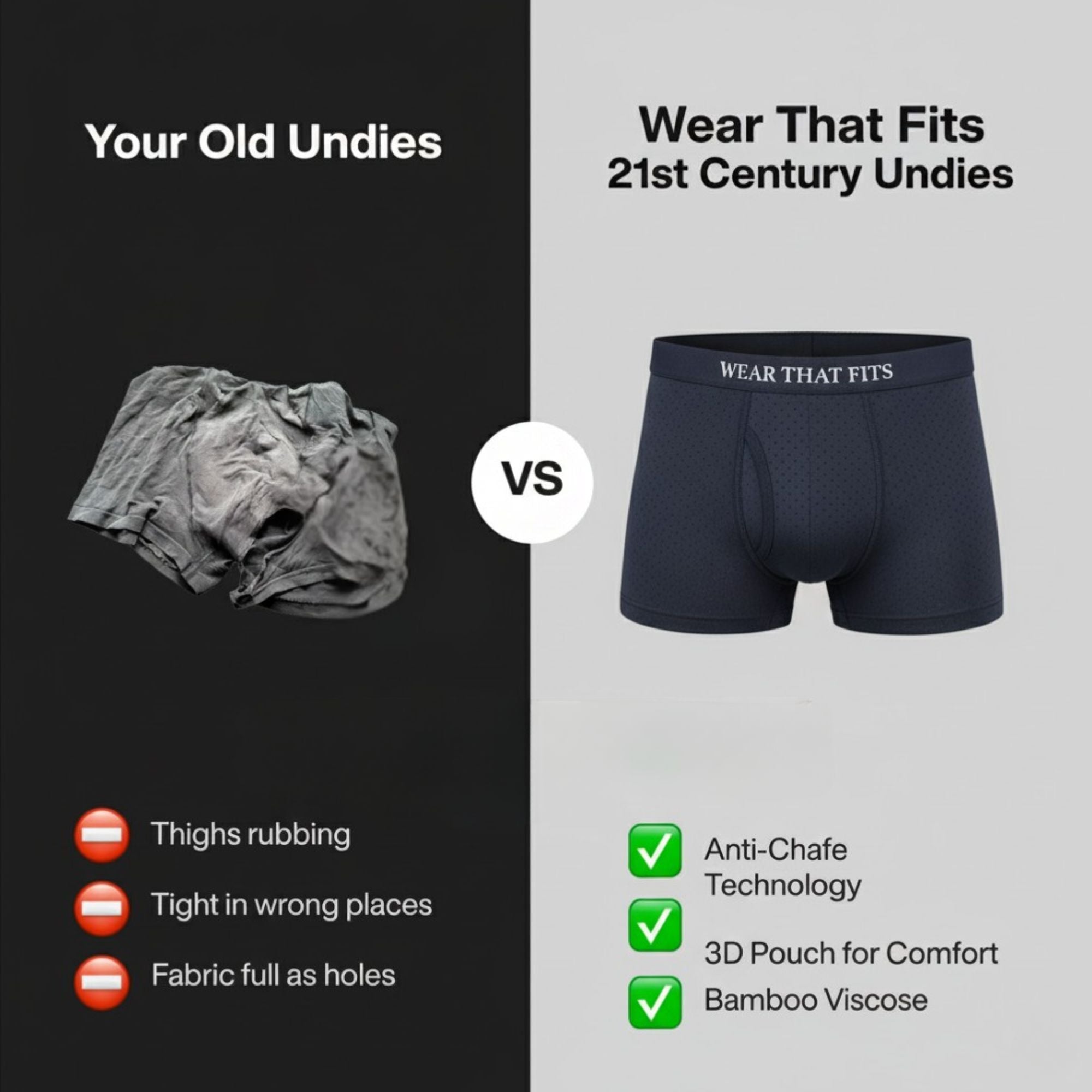 1 Navy Blue Bamboo Boxer