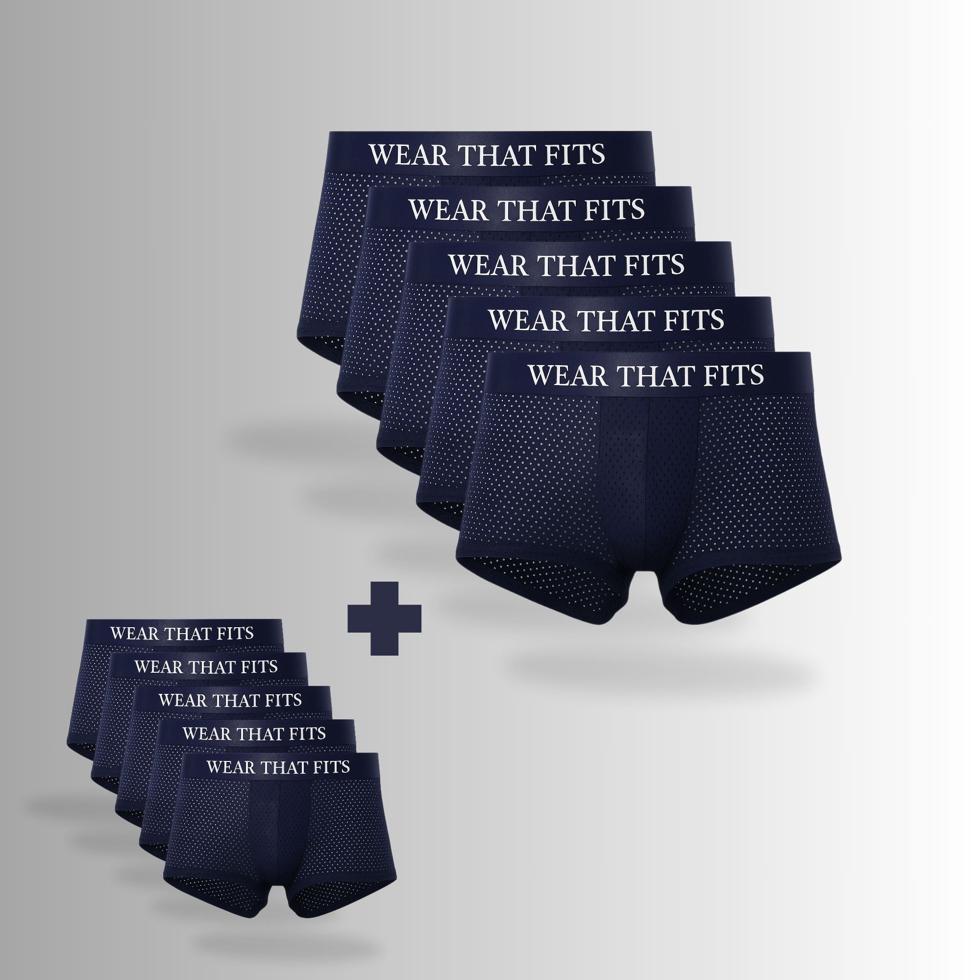 5-Pack Navy Blue Bamboo Boxers, Get 5 Free.