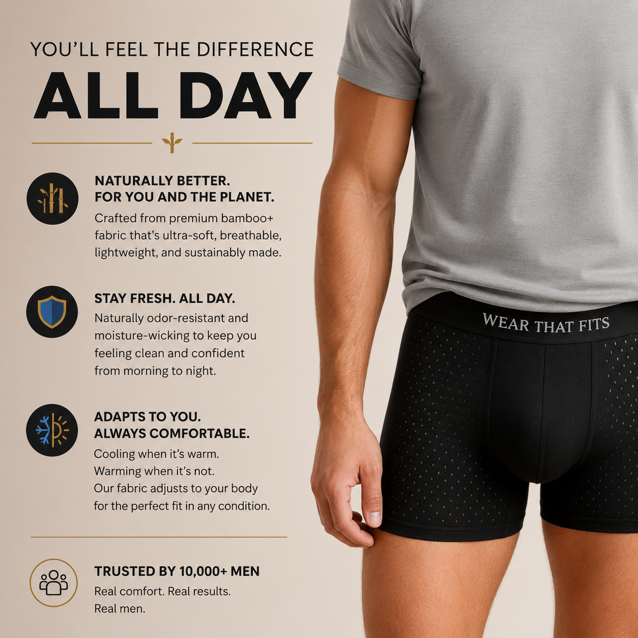 Bamboo+: 4 Pack Multi-Colour Men's Boxers