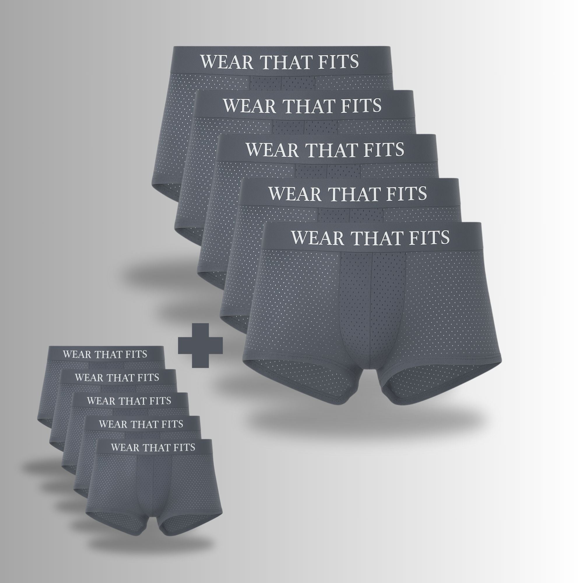 5-Pack Grey Bamboo Boxers, Get 5 Free.